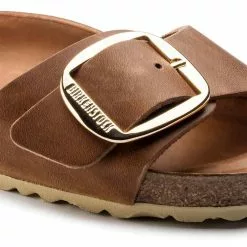 Women's Birkenstock Madrid Big Buckle -Chubbies Store BIRKENSTOCK WOMENS W MADRID BIG BUCKLE 1006525 COGNAC COGNAC DETAIL 66538.1676479188