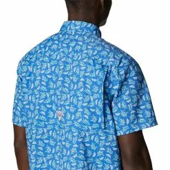 Columbia Sportswear Men's Columbia Super Slack Tide Camp Shirt -Chubbies Store COLUMBIA MENS M SUPER SLACK TIDE CAMP 1653761 438VVBLU VIVID BLUE SHOULDERS 03909.1677774450