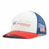 Columbia Sportswear Men's Columbia PFG Mesh Snap Back Hat -Chubbies Store COLUMBIA MENS M PFG MESH SNAP BACK 1714811 697REDSP RED SPARK US FLAG MAIN 75891.1677777884