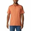 Columbia Sportswear Men's Columbia Tech Trail Polo Shirt -Chubbies Store COLUMBIA MENS M TECH TRAIL POLO 1768701 849DORNG DESERT ORANGE MAIN 41232.1677779549