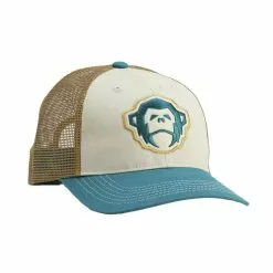 Howler Bros. Men's Howler Brothers Standard Trucker Hat -Chubbies Store HOWLER BROS MENS EL MONO STANDARD HAT 160022F STO STONE DARK TEAL OLD GOLD FRONT 82420.1669136594