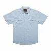 Howler Bros. Men's Howler Brothers H Bar B Snapshirt -Chubbies Store HOWLER BROS MENS M H BAR B SNAPSHIRT 122222F FAD FADED BLUE OXFORD FRONT 83791.1669066570