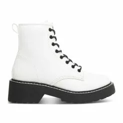 Women's Madden Girl Carra Lace-Up Lug Sole Combat Boots -Chubbies Store MADDEN GIRL WOMENS W CARRA CARRA WHITE SIDE 44133.1664898507