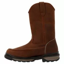 Men's Rocky Rams Horn Waterproof Pull-On Work Boot - Crazy Horse -Chubbies Store ROCKY MENS M RAMS HORN WATERPROOF TOE RKK0441 BROWN SIDE 14717.1681244046