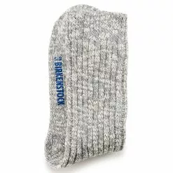 Women's Birkenstock Cotton Slub Sock - Gray/White -Chubbies Store birkenstock cotton slub sock 1008032 GRYWHITE full 26833.1659729362