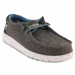 Boys' Hey Dude Wally Sox Slip On Sneaker - Sharkskin Grey