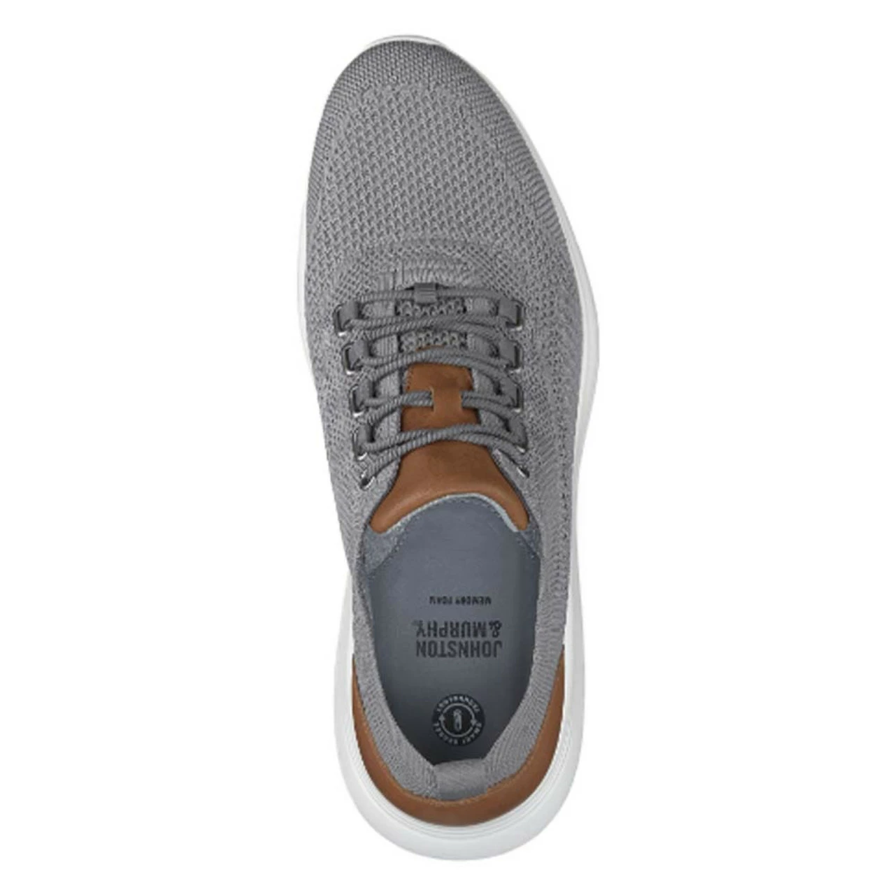 Boys' Johnston & Murphy Amherst Knit U-Throat Sneaker - Grey 4 Boys' Johnston & Murphy Amherst Knit U-Throat Sneaker - Grey - Image 2