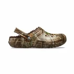 Men's Crocs Classic Realtree Lined Clog -Chubbies Store crocs mens classic lined real tree clog 205377 280chocl chocolate lined side 14231.1633701052