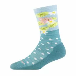 Women's Darn Tough Wild Life Crew Lightweight Sock -Chubbies Store darn tough womens wild life crew lightweight 6105 aqua left 12149.1681851713