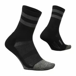 Feetures Elite Light Cushion Mini Crew Socks - Black Stripe