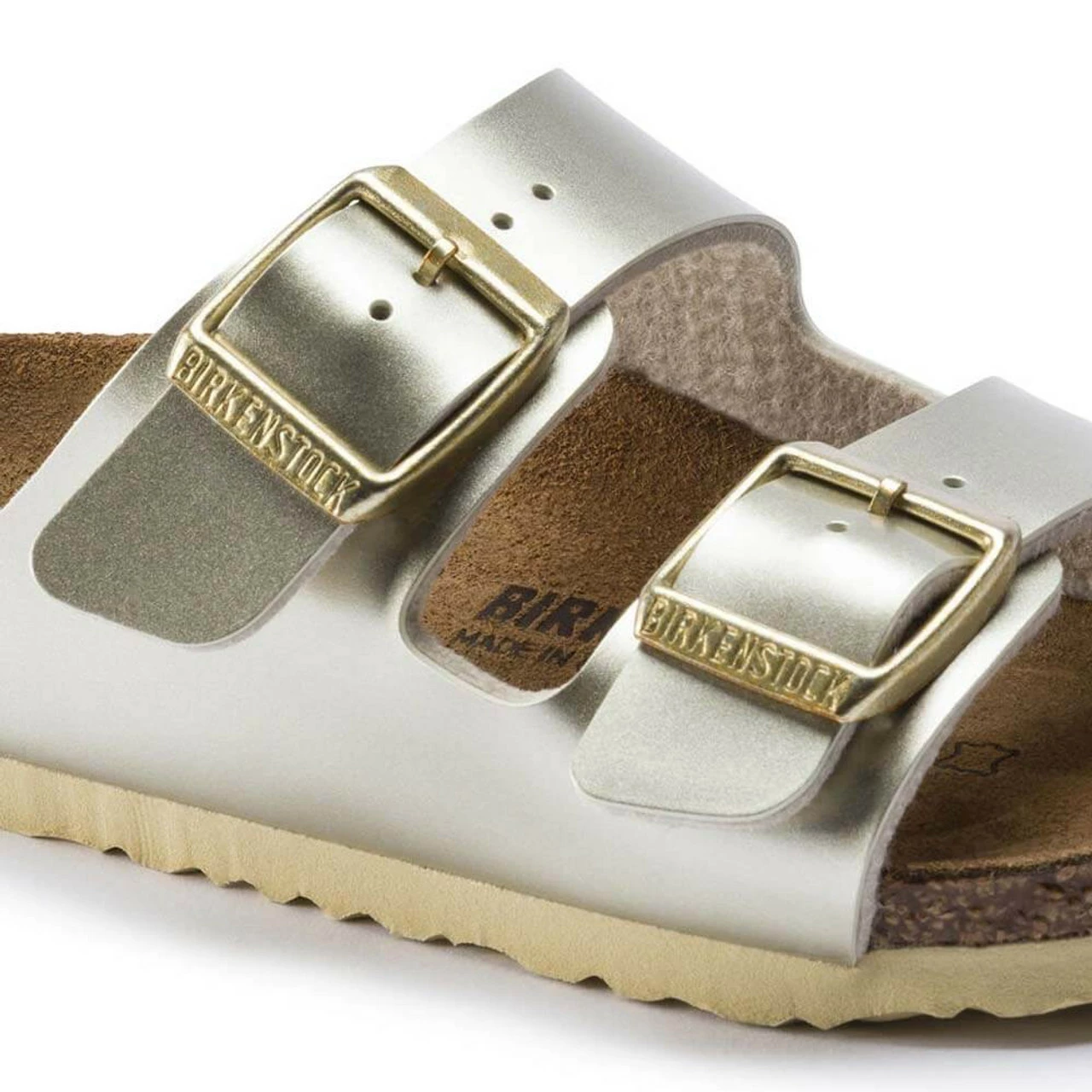 Little Girls' Birkenstock Arizona Sandal - Electric Metallic Gold 8 Little Girls' Birkenstock Arizona Sandal - Electric Metallic Gold - Image 6