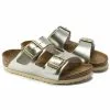 Little Girls' Birkenstock Arizona Sandal - Electric Metallic Gold -Chubbies Store girls birkenstock arizona 1014841 gold main 26003.1641595621