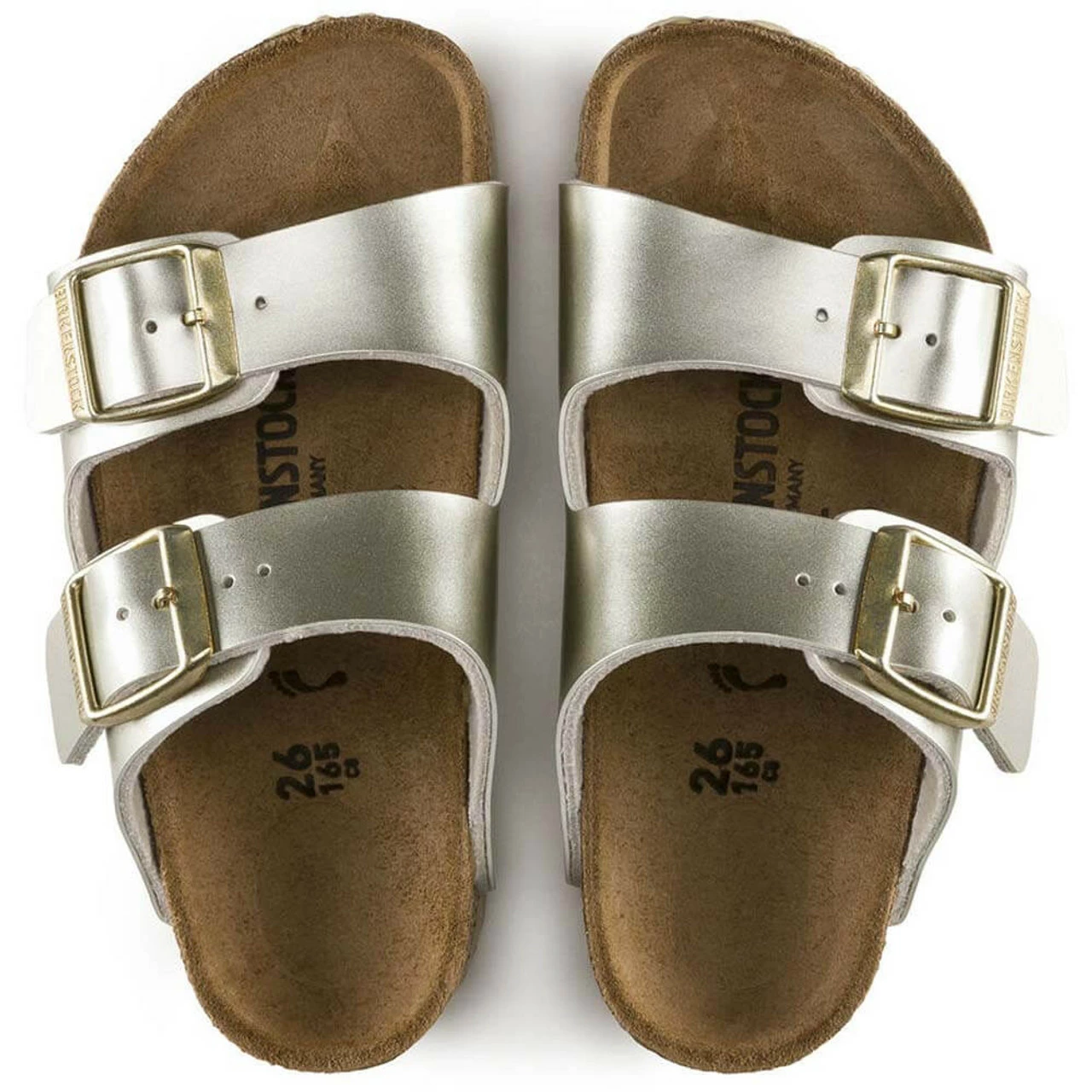 Little Girls' Birkenstock Arizona Sandal - Electric Metallic Gold 7 Little Girls' Birkenstock Arizona Sandal - Electric Metallic Gold - Image 5