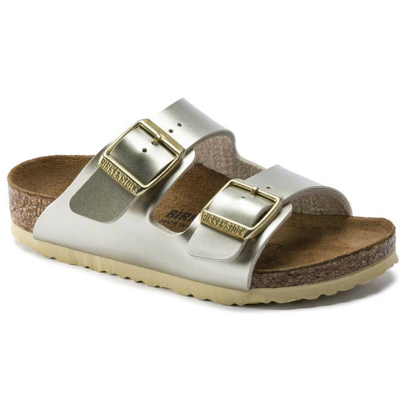 Little Girls' Birkenstock Arizona Sandal - Electric Metallic Gold 4 Little Girls' Birkenstock Arizona Sandal - Electric Metallic Gold - Image 2