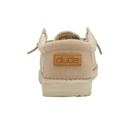 Boys' Hey Dude Wally Canvas Shoe -Beige -Chubbies Store hey dude boys wally canvas 130130500 beige back min 66648.1615242682
