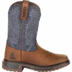 Boys' Rocky Kids' Ride Flex Western Boot -Chubbies Store kids rocky boots ride flex western boot RKW0255C DENMBRWN denim brown side 71267.1633128264