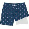 Men's Bermies 5" Liner Classic Trunks -Chubbies Store mens bermies 5in classic trunks with liner pink palm 57595.1643233471