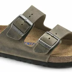 Men's Birkenstock Arizona Soft Footbed Sandal - Faded Khaki -Chubbies Store mens birkenstock srizona soft footbed 1019313 faded khaki closeup 04836.1642530897