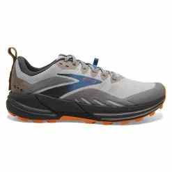 Men's Brooks Cascadia 16 -Chubbies Store mens brooks cascadia 16 sneaker 1103761D 038 oyster grey orange side 86116.1673389239