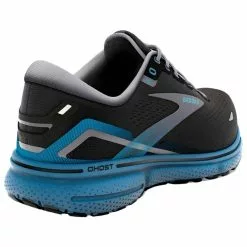 Men's Brooks Ghost 15 -Chubbies Store mens brooks ghost 15 sneaker 1103931D 056 black blue back 02449.1673388222