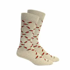 Men's Brown Dog Oatmeal High Brass Socks