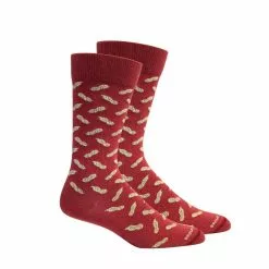 Men's Brown Dog Red Peanuts Socks