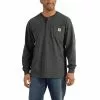 Men's Carhartt Workwear Henley Pocket Tee -Chubbies Store mens carhartt loosefit heavyweight long sleeve pocket henley tee K128 CRH carbon heather 38801.1631818115