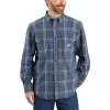 Men's Carhartt Midweight Chambray Plaid Shirt -Chubbies Store mens carhartt midweight chambray plaid shirt 105433 BLSBLUES main 14752.1664897149