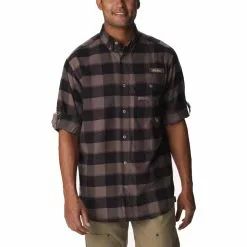 Columbia Sportswear Men's Columbia Long Sleeve PHG Sharptail Flannel Shirt -Chubbies Store mens columbia sharptail flannel 1736641 254 iron chunky plaid rolled up 66557.1666975001