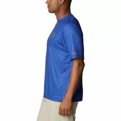 Columbia Sportswear Men's Columbia Collegiate Short Sleeve Terminal Tackle Shirt -Chubbies Store mens columbia short sleeve clg terminal tackle shirt 1990181 438 fla azul side 98062.1663342823