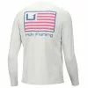 Men's Huk Long Sleeve Huk And Bars Pursuit Shirt -Chubbies Store mens huk huk and bars pursuit tee H1200502 100 white main 21491.1675113878