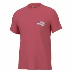 Men's Huk Short Sleeve Huk And Bars Tee -Chubbies Store mens huk huk and bars tee H1000431 620 red front 76894.1675115758