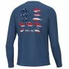 Men's Huk Long Sleeve KC Flag Fish Pursuit Shirt -Chubbies Store mens huk kc flag fish pursuit shirt H1200512 489 set sail blue main 29202.1675114533