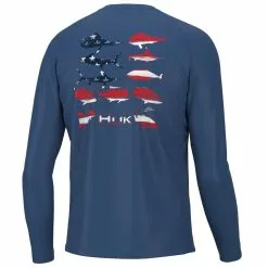 Men's Huk Long Sleeve KC Flag Fish Pursuit Shirt