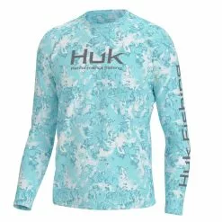 Men's Huk Long Sleeve Pursuit Crew Fin Flats Shirt