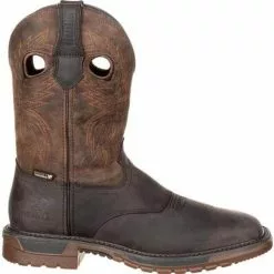 Men's Rocky Original Ride Flex Waterproof Western Boot -Chubbies Store mens rocky boots 11in original ride flex waterproof western boot RKW0234 dark brown crazy horse side 82323.1633121483