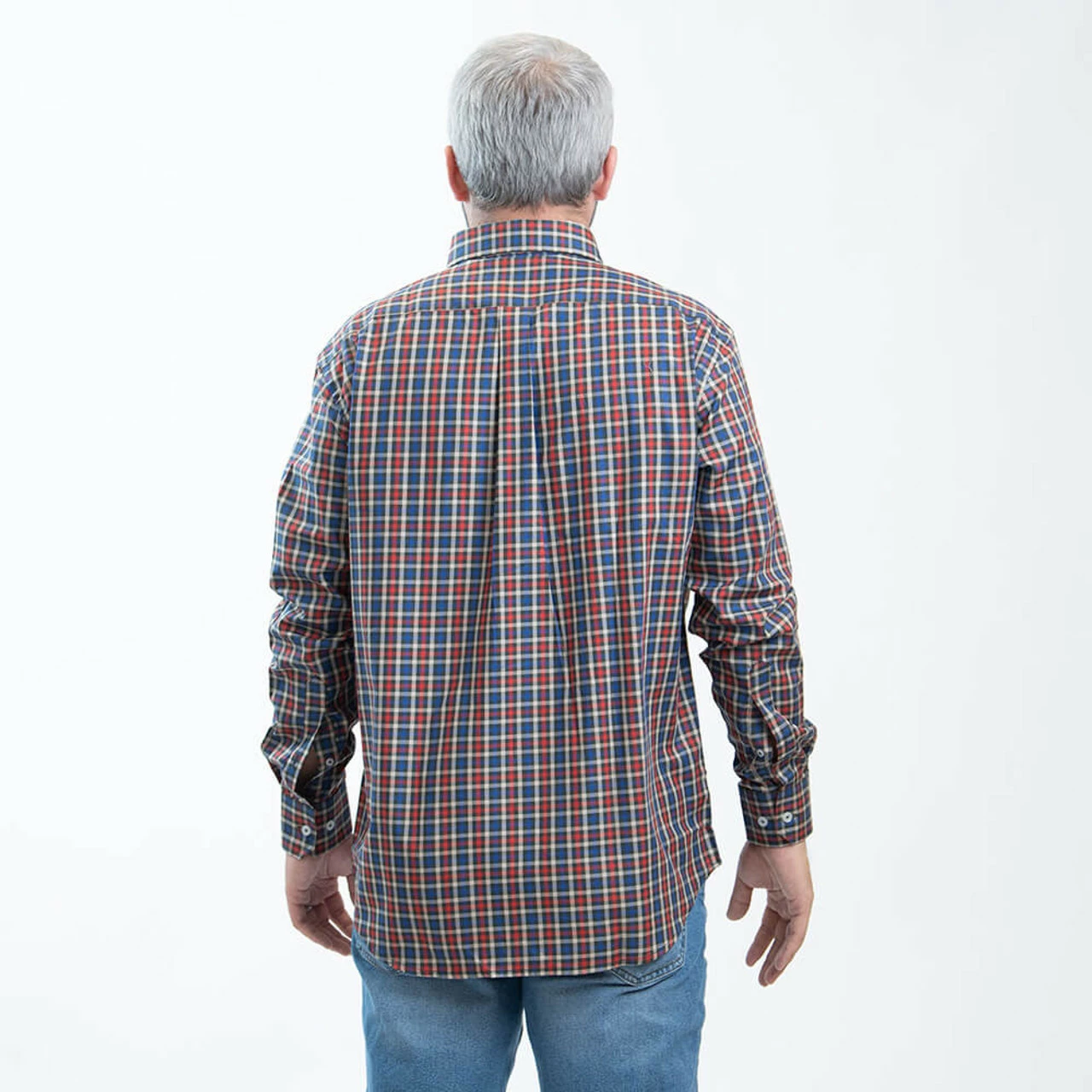 Southern Point PROMO Men's Southern Point Co. Hadley Button Down Shirt - Red Blue Brown Plaid 4 Southern Point PROMO Men's Southern Point Co. Hadley Button Down Shirt - Red Blue Brown Plaid - Image 2