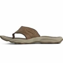 Men's Sperry Outer Banks Flip Flop - Brown -Chubbies Store mens sperry outer banks flip flop STS7566 BROWN side 43462.1653502412