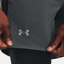Men's Under Armour Launch Run 2-in-1 Shorts -Chubbies Store mens under armour launch run 2 in 1 shorts 1361497 012pgray pitch gray closeup 82684.1676056529