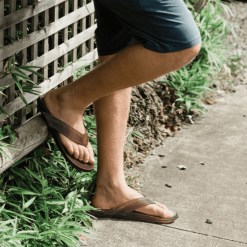 Men's Olukai Hiapo Leather Beach Sandals -Chubbies Store olikai mens hiapo 101011 2231 teak koa lifestyle 44610.1615493246
