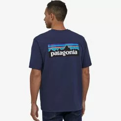 Men's Patagonia Short Sleeve P-6 Logo Responsibili-Tee -Chubbies Store patagonia mens short sleeve p 6 logo tee 38504 cny classic navy back 76411.1644938998