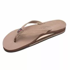 Rainbow Sandals Women's Rainbow Double Layer Arch Support Narrow Strap Leather Flops