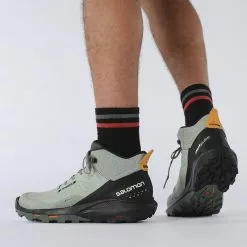 SALOMON USA Men's Salomon Outpule Mid Gore Tex Hiking Boot -Chubbies Store salomon mens m outpulse mid gtx l41588900 wironblk wrought iron black vibrant orange model 49281.1681923805