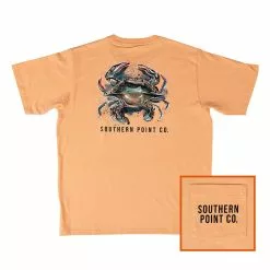 SOUTHERN POINT CO. Men's Southern Point Detail Crab Tee - Faded Salmon