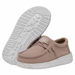 Toddlers' Hey Dude Wally Slub Cavnas Shoe - Tan -Chubbies Store toddler boys hey dude wally slub canvas 40029 265 tan bottom 38214.1684359125