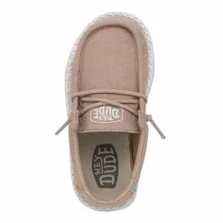 Toddlers' Hey Dude Wally Slub Cavnas Shoe - Tan -Chubbies Store toddler boys hey dude wally slub canvas 40029 265 tan top 35369.1684359124