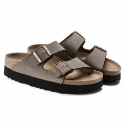 Women's Birkenstock Arizona Platform Vegan Birkibuc Sandal - Mocha