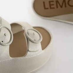 Women's Lemon Jelly Gaia Buckle Sandals -Chubbies Store womens lemon jelly gaia 06 vegan platform slides grey closeup 23822.1649430003