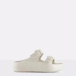 Women's Lemon Jelly Gaia Buckle Sandals -Chubbies Store womens lemon jelly gaia 06 vegan platform slides grey side 05275.1649430003