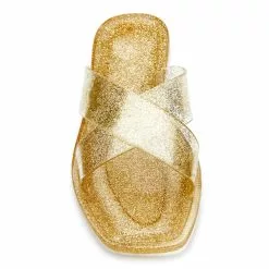 Women's Beach By Matisse Villa Jelly Shoe -Chubbies Store womens matisse beach villa jelly shoe gold glitter front 80767.1656098543